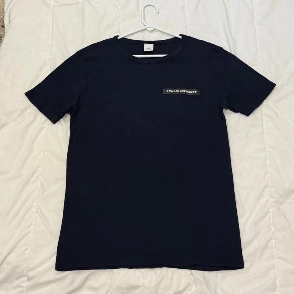 Armani Exchange Navy Blue 100% Cotton Ribbed Shirt Size Small (S)